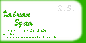 kalman szam business card